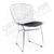 Стул HARRY BERTOIA SIDE CHAIR хромированная сталь + подушка черная Стул HARRY BERTOIA SIDE CHAIR хромированная сталь + подушка черная